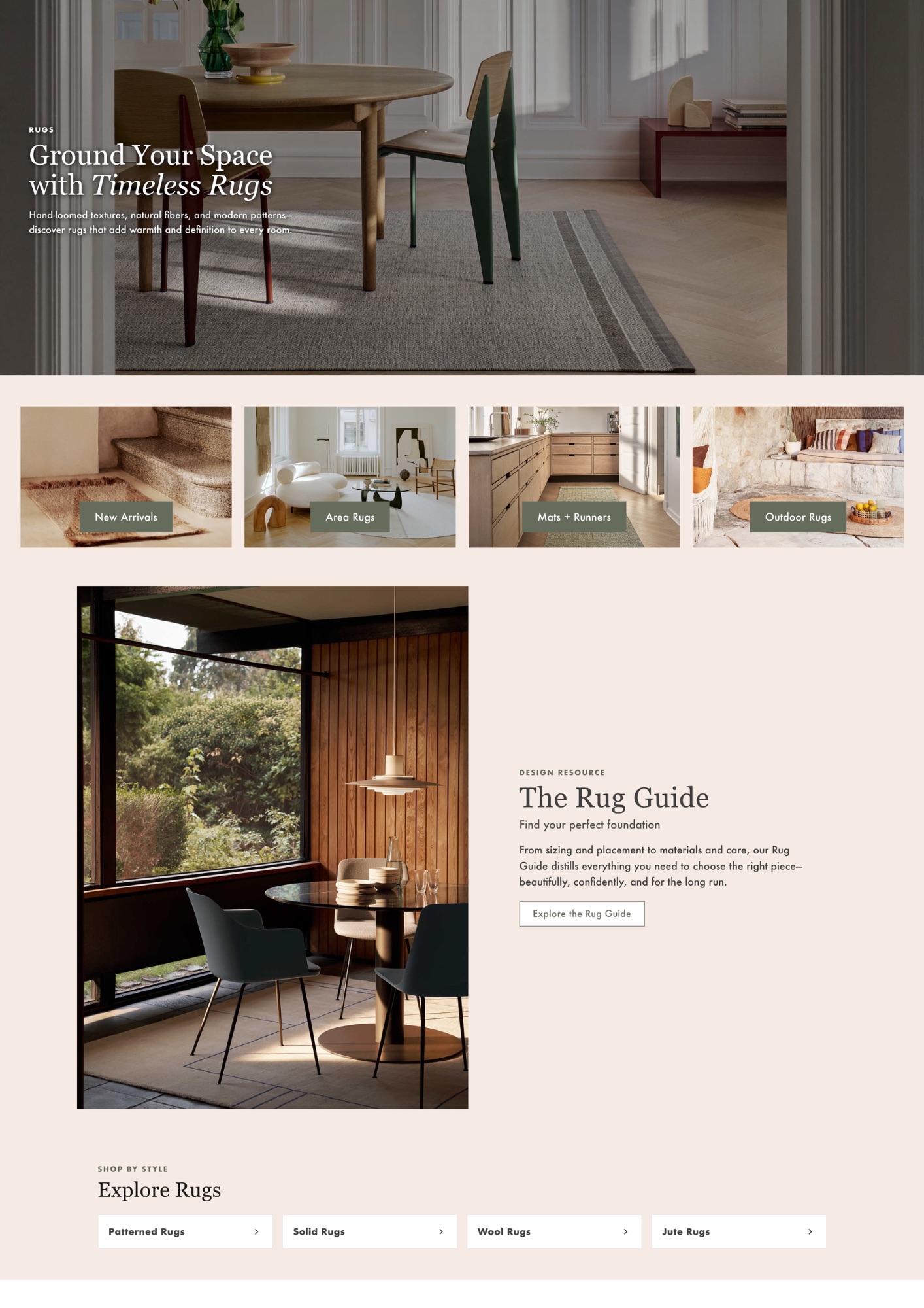 Rug landing page design project