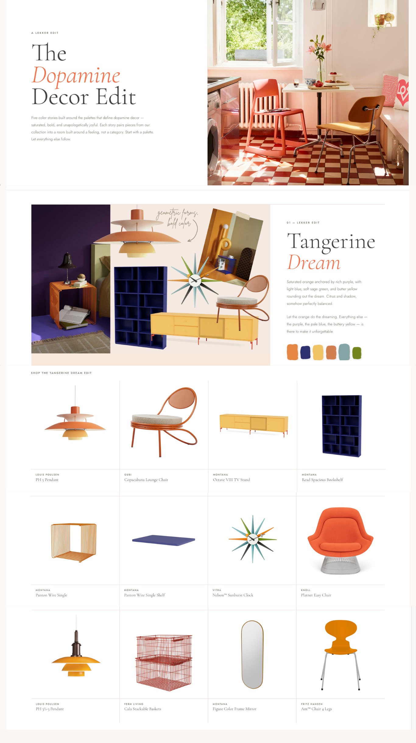 The Dopamine Decor Edit page design