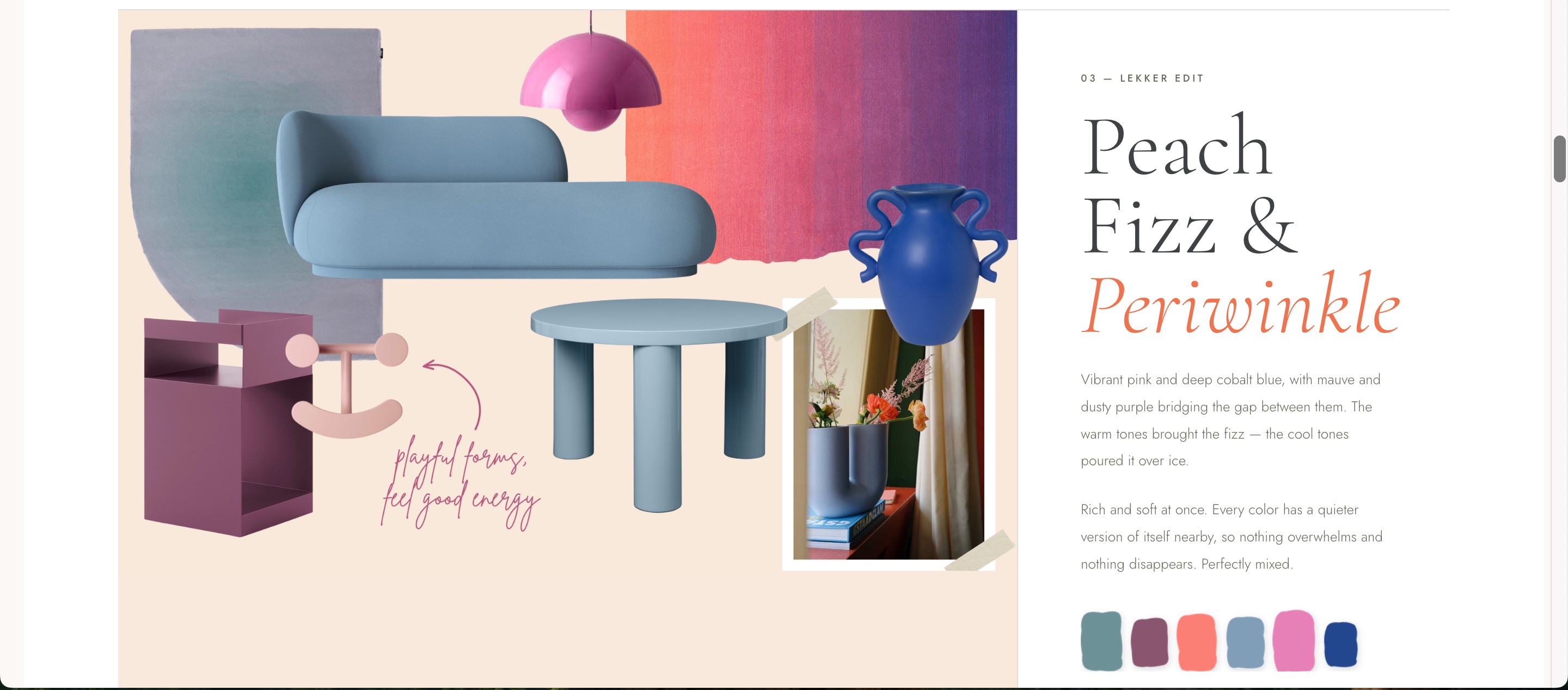 Peach Fizz and Periwinkle
