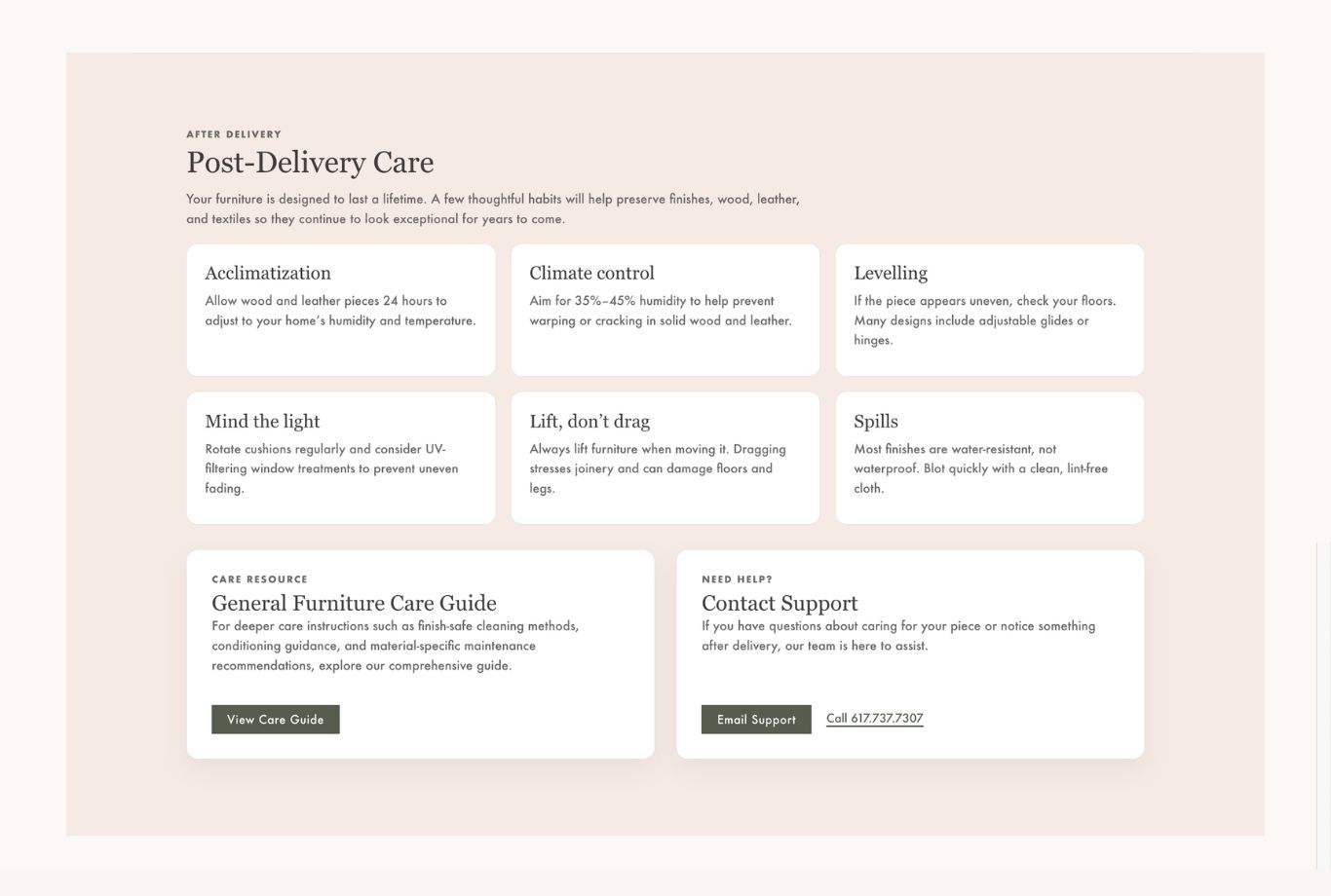 Furniture Delivery and Preparation Guide detail