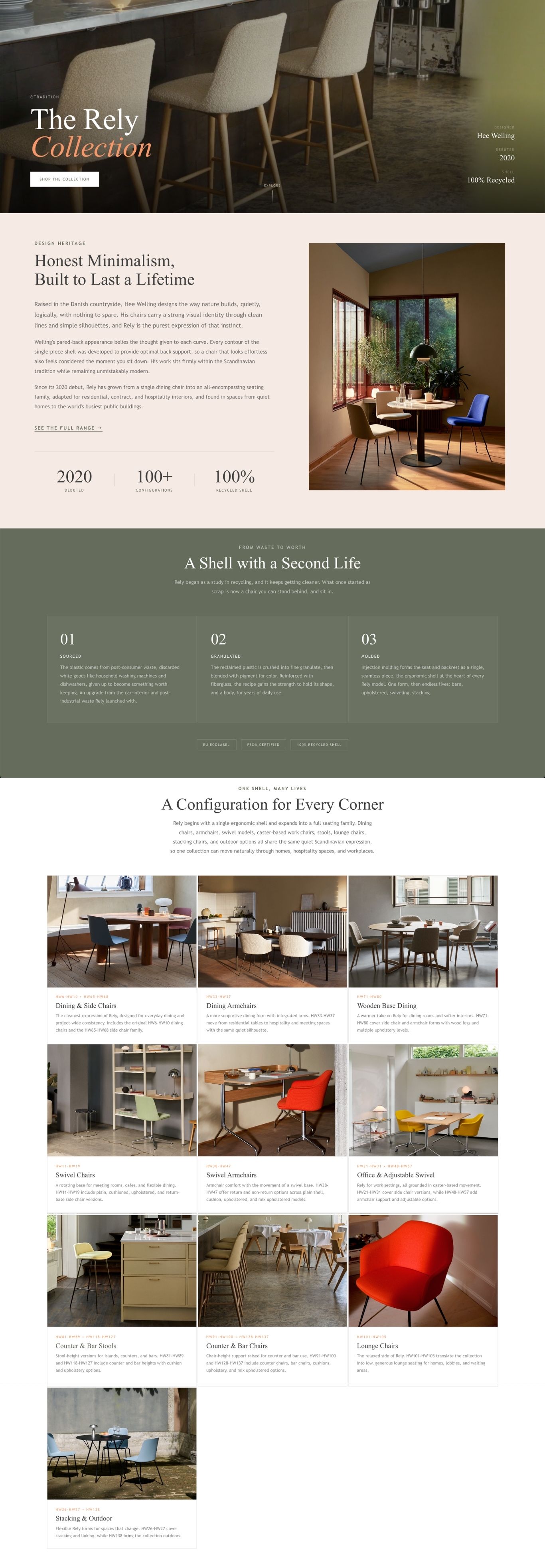 Rely Collection landing page