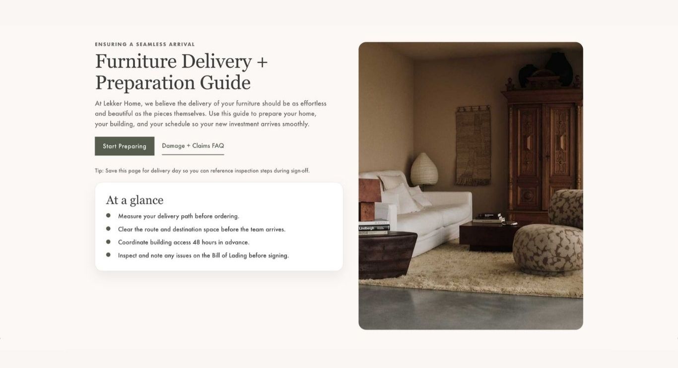 Furniture Delivery and Preparation Guide