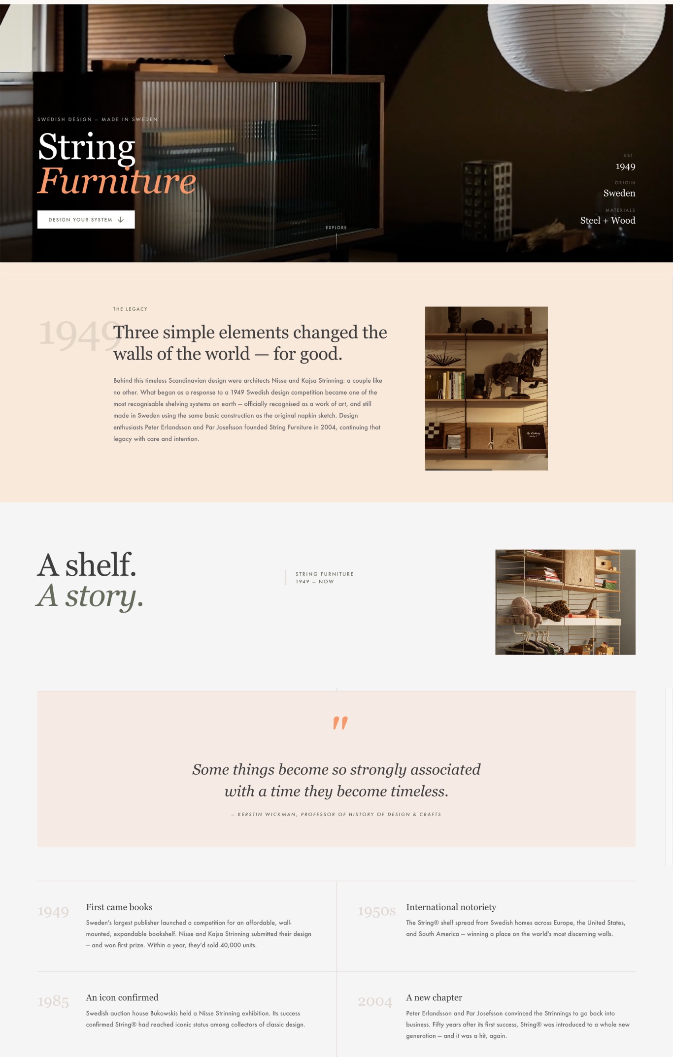 String Furniture landing page